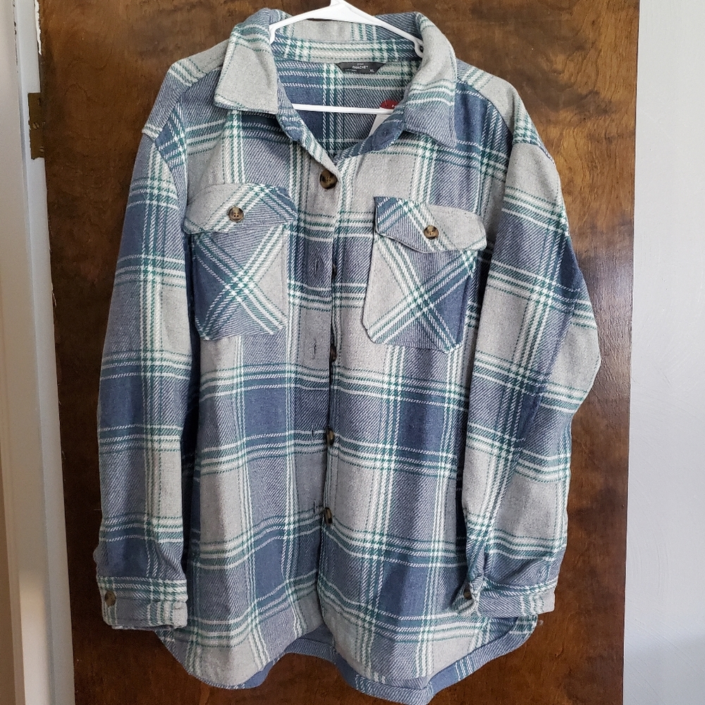 Womens Plaid Shacket